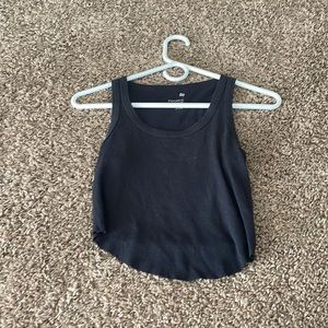 Black cropped tank top